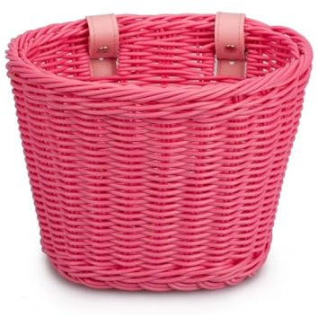 Fahrradkorb Fahrradkorb aus Rattan, geflochten, for die Aufbewahrung von Fahrrädern, vorne am Lenkerkorb, handgewebt, mit Aufklebern, Fahrradtasche, Aufbewahrungskorb for Fahrräder Fahrrad Korb(Pink)