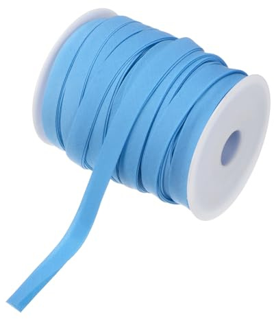 M METERXITY Double Fold Bias Tape 1/2 Inch 55 Yards Cotton Bias Binding Tape Bulk Double Fold Bias Tape for Sewing/Seaming Hemming/Binding//Quilting/DIY Craft [Blue]