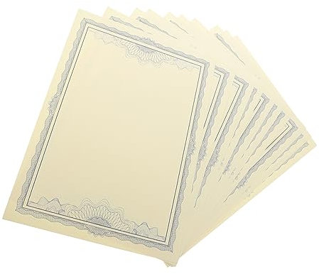 KICHOUSE 10blätter Papier Für Auszeichnungsurkunden Blanko-zertifikat Bedruckbares Papier Für Schüler Zertifikatspapier Zum Ausdrucken Blanko-geschenkgutscheine Innenpapier Für
