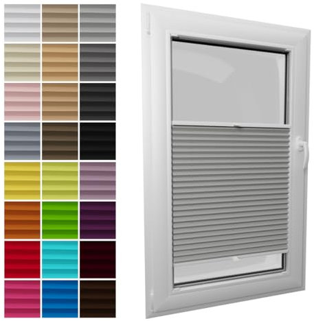 STELGE - Standard Plissee mit Bohren I auf Maß gefertigt I Breite 30-129 cm I Höhe 50-230 cm I Blickdichte und lichtdurchlässige Rollos I 24 Farben Standard-Stoff (Höhe von 50 cm bis 149 cm)