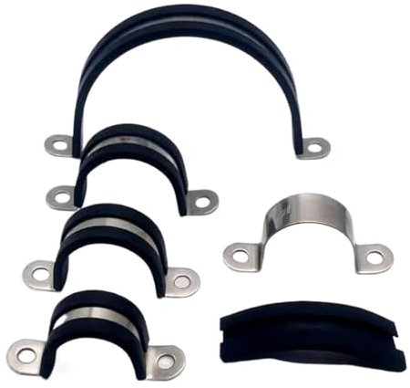 Generic 1pcs 100/105/110/115/120/125/130/135/140/145/150/155/160mm 304 Stainless Steel Saddle clamp PVC Pipe clamp Fixed Hose clamp U-Shaped(100mm)