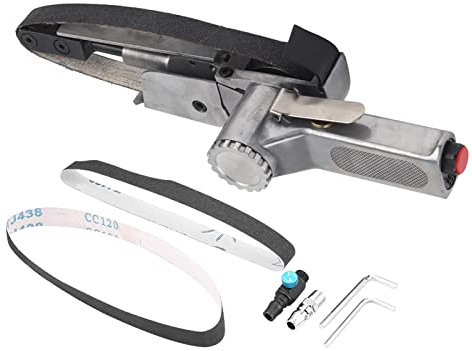 Brilluxa Pneumatischer Luftbandschleifer, 20 mm 15000 U/min Polierer-Schleifmaschine, Druckluftwerkzeug für Metall, Holzbearbeitung, Autoreparatur, DIY-Projekte