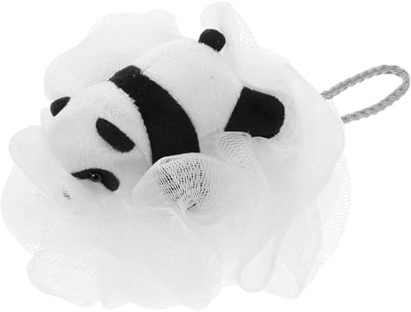 Esponja de Baño Panda Negro para Niños y Bebés, Felpa Poliéster | Tacto Agradable Hora del Baño, Exfoliación Delicada y Espuma Abundante, Forma Adorable para Ducha Infantil