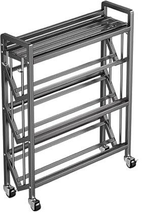 Mehrschichtiges Eisen-Bücherregal mit Rädern, modernes Design, Bücherregal für Zuhause und Büro, bodenstehend oder an der Wand, platzsparende Aufbewahrungslösung (70 x 25 x 118 cm)