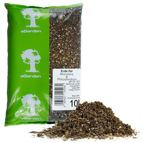 eGarden BIGOS Monstera Erde - Substrat für Monstera & Philodendron 10L – lockere & luftige Spezialerde | Hochwertiges Substrat für gesunde Wurzeln