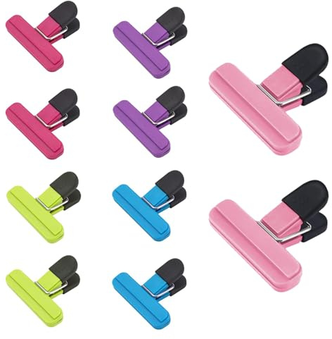 JYNARIX 10 PCS Reusable Food Clips, Sturdy ABS Plastic Airtight Sealing Clips in Blue, Ideal for Snacks, Coffee, Home, Kitchen, Office, Travel, Camping