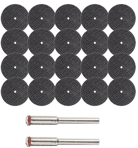 20 Pcs 32mm Cutting Discs for Rotary Tool, Diamond Cutting Wheels, Includes 2 Durable 3mm Mandrels for Precision Metalwork & DIY Projects