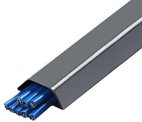 Cable Covers for Cords on Floor, 39'' Wall Wire Management Kit/ Metal Cable Raceway Wide 17 30 50 100 MM Conduit Tube Concealer with Tape, Wires Organizer Manager for Home(C 1m/39.4in,Holds 3 wires)