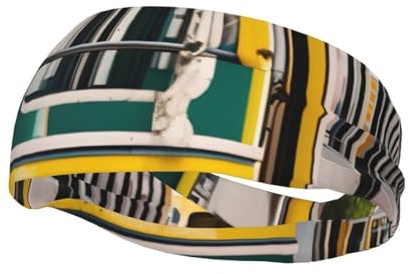 Lissabon Tram Print Sport Schweißband Elastisches Stirnband Tennis Basketball Laufen Fitness Zubehör
