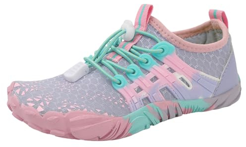 Chaussure Aquatique Enfant Chaussures d'eau Chaussettes Piscine Fille Plage Eau pour Enfants D De Chausson Gym Chaussette Sandales Plastique Garçon Aquatiques Mer Meduse Verrue Garcon,B-Violet,35