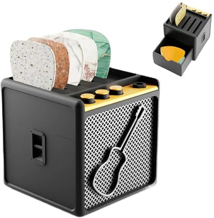 Leseogye Guitar Plektrum Halter, Dichtes Schubladen-Design Guitar Pick Holder, Gitarren Zubehör für Musiker Und Gitarristen, Geschenk für Gitarrenspieler Gitarristen für Picks Lagerung und Anzeige