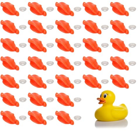QUARKZMAN 30 Piezas De Curva De Pato De Plástico, 0.27 In Curva De Pato De Seguridad para Muñecas con Arandelas para Manualidades DIY Crochet Decoración De Picos De Pato para Hacer Muñecas