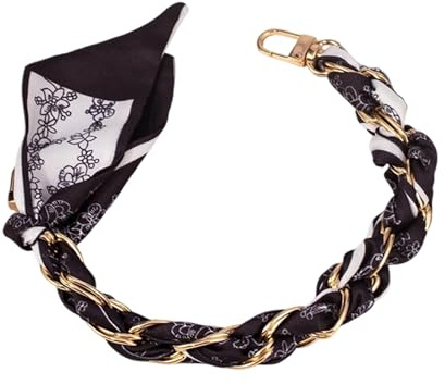 CHIZISX Dragonne de poignet en métal et tressé avec double boucle pour une fixation sécurisée Longueur 32 cm