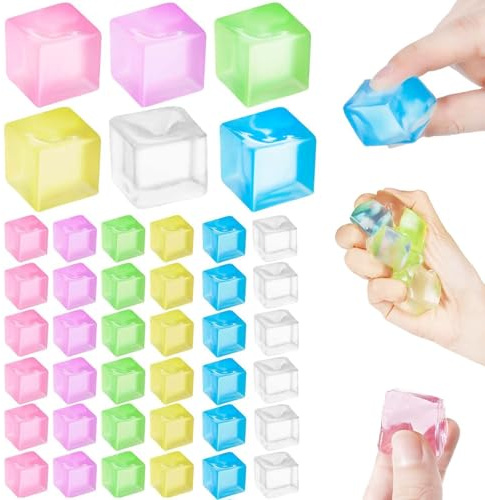 36 Pcs Mini Cube Stress Balls Fidget Toys | Sensory Squeeze Anxiety Stress Relief Toys for Relaxation Focus Adults Kids, Party Favors Birthday Gifts