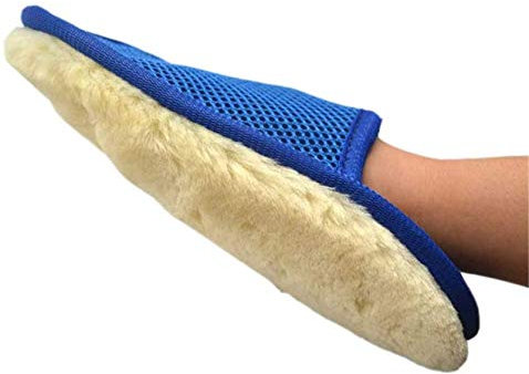 VIONNPPT Guante de lavado de coche, de lana de cordero, para limpieza de coche, moto o hogar