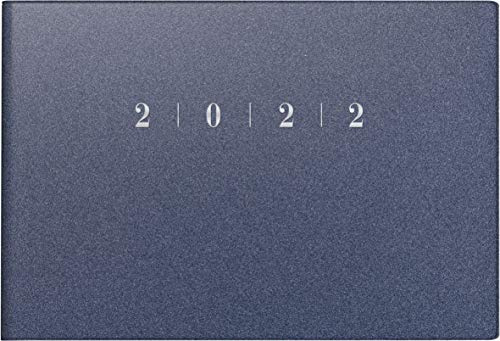 rido/idé 7017563302 Taschenkalender Septimus, 2 Seite = 1 Woche, 152 x 102 mm, Kunststoff-Einband Reflection blau, Kalendarium 2022