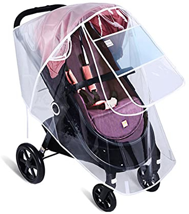Universeller Regenschutz für Kinderwagen mit transparentem Kontaktfenster und Reißverschluss, große Regenabdeckung für Kinderwagen, Babys, ohne schädliche Substanzen (U Reißverschluss)