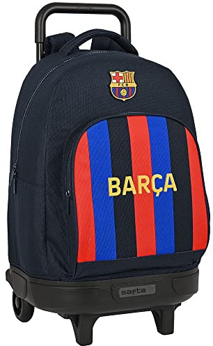 Safta, Großer Rucksack mit Rädern, kompakt, abnehmbar, F.C. Barcelona 22/23, 330 x 220 x 450 mm, Unisex-Kinder, Marineblau und Granatrot, Standard, Marineblau und Granatrot, Estándar
