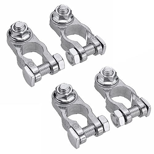 LONGHAO 2 paia,Connettore Terminale Batteria,Morsetto Del Terminale Della Batteria,Kit Connettore Positivo,Perni Batteria Positivi E Negativi,Connettori In Lega Di Alluminio,Per Auto,12/24/60V