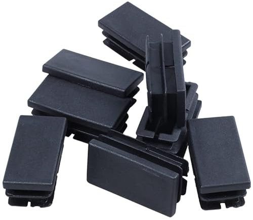 Xuulan 8 Schwarze rechteckige Abdeckkappen aus Kunststoff, 20 mm x 40 mm