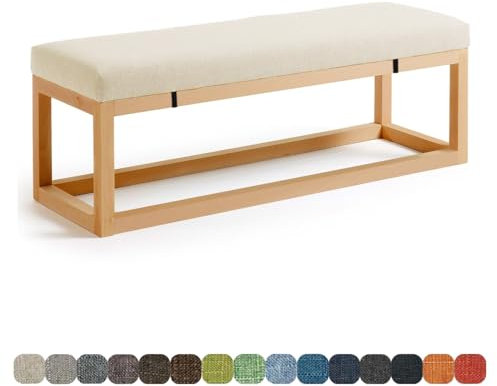 Cojín banco y Cojines para Jardín 80x40x3CM, Para Bancos, Columpios y Terrazas, Grueso Antideslizante Caqui