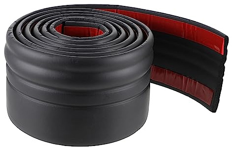 Uonlytech Plinthe Adhésive Autocollante Flexible 2 Mètres Noire 9,8 Cm Largeur en Mousse Réglable pour Décoration Intérieure Maison la Cuisine Salle de Bain Salon