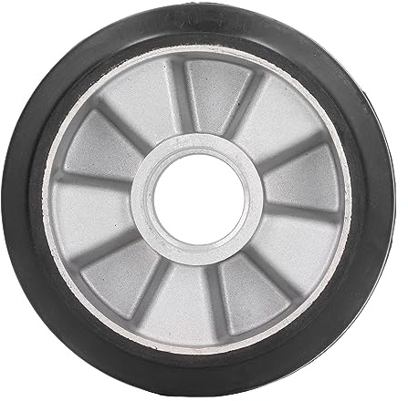 Roue de de Camion 180 X 50 Mm, Trou de Roulement 6204, Pneu de Rechange en Caoutchouc Solide pour Chariot élévateur Hydraulique Artisanal avec Moyeu en Acier Inoxydable,