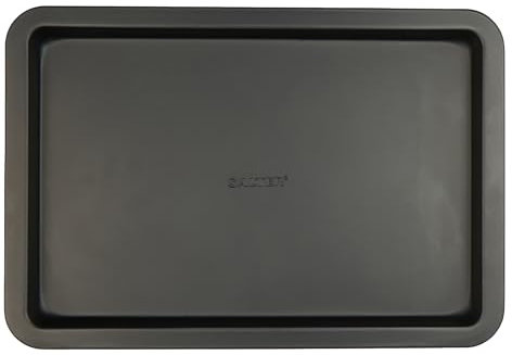 Salter BW12559EU7 Vassoio da forno per panini - teglia da forno piatta antiaderente da 37 cm, vassoio grande per biscotti, cassaforte per forno, forno e arrosto di verdure/biscotti/pasticcini, nero