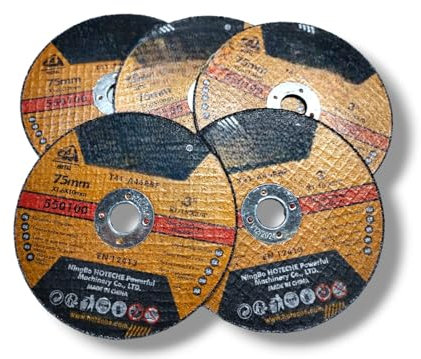 5 dischi 75 mm 1 mm di spessore per smerigliatrice angolare a batteria e ad alia da 75 mm 3'' max 20300 g/min