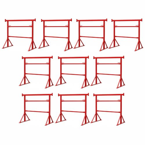 10x Builders Trestles Size.3 Adjustable Steel Stands 1.0m-1.8m