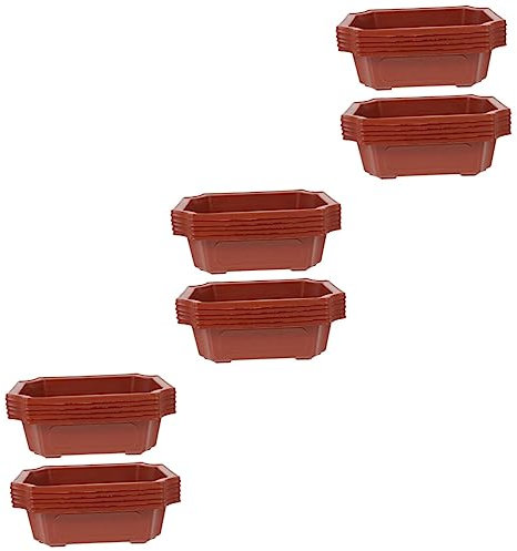 BESPORTBLE 30stücke Titel Rechteckige Bonsai Töpfe Vintage Stil Robuste Kunststoff-blumentöpfe Für Zimmerpflanzen Für Sukkulenten Und Farne Dekorative Blumentöpfe