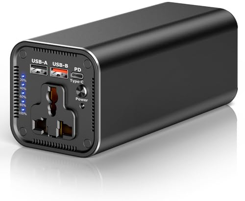 Powerbank, 27000mAh Powerstation 98wh Externer Akku mit 100W AC Steckdose Tragbar Ladegerät mit USB Anschluss Universal Reiseladegerät P6