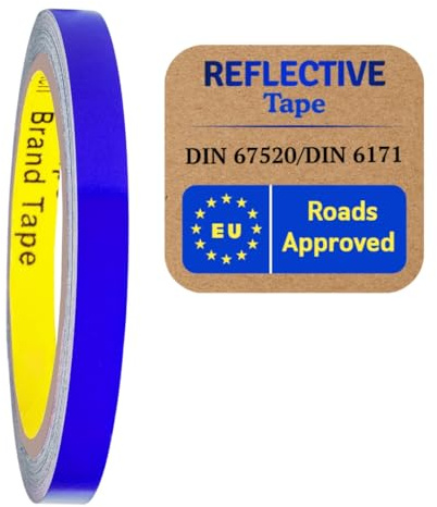 SOLNIT Reflektorband Reflektorfolie reflektierendes Klebeband Sicherheitswarnband Wasserdicht Reflexfolie hergestellt mit 610C (Blue, 20 mm x 10 meter)