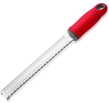 Rallador de queso y limón multiusos de acero inoxidable, herramienta afilada para frutas y verduras, rebanadores manuales de cocina (rojo, pequeño)