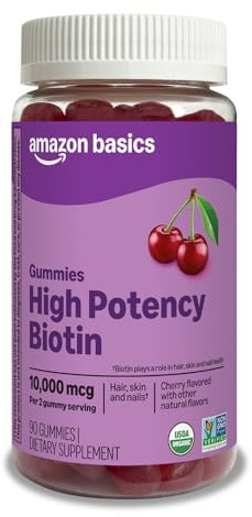 Amazon Basics Biotin 10,000mcg Gummy, 90 Count