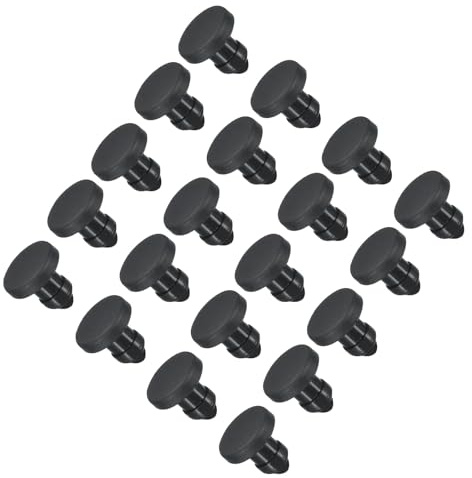 TA-VIGOR 30Pcs Silicone Snap in Locking Hole Plugs, 4mm Diameter Hole Stoppers, Rubber Panel Seal Cover Flush Type Panel Round for Kitchen Rubber Bulkheads Waterproof Sealing Plugs, Black