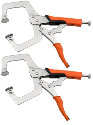 22cm C-Schelle, Schwerlast-Spannzwinge mit verstellbarer Klemmfläche für Holzwerken, Schweißen und Dübelverbindungen, 2er-Pack (22cm)