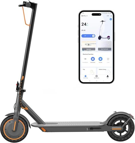 Volpam Adult Electric Scooter, Max Speed 19MPH, Up to 21-23 Miles Range, 350W Motor Adult E-Scooter, Foldable Scooter with Dual Braking, Smart APP