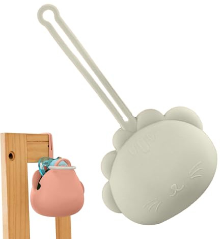Förvaringslåda för nappar – bärbart silikonfodral med anti-fall-dragsko | BPA-fri nappsäker förvaringsväska | perfekt för utflykter, resor och daglig användning.