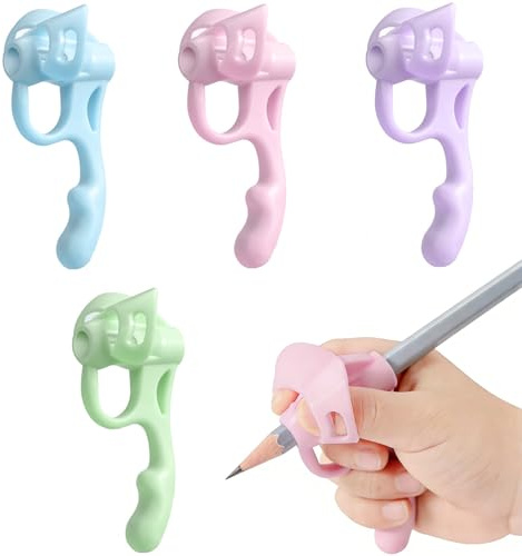 Mshan 4 Pezzi di Aiuto per la Scrittura per Bambini, Trainer per la Presa della Penna per un'Aiuto Ergonomico per la Posizione delle Dita e un Correttore di Postura per Bambini che Imparano a Scrivere