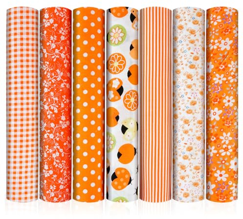 HMCEY 7 Stück Stoffpaket 50 X 50 CM,Baumwollstoff zum Nähen,Nähstoffe Set Kinder,Stoff Patchwork,Stoffe zum Nähen,Stoffreste zum Basteln,Cotton Fabric For Sewing für Quilten, Kleidung, Puppenkleidung