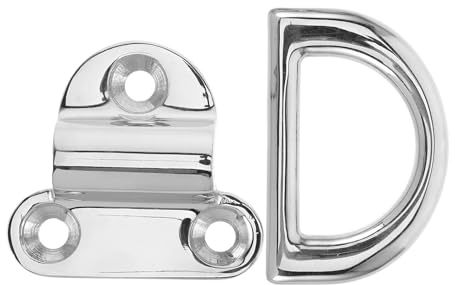 INOOMP Stainless Steel 316 Marine D Ring Tie Down Anchor 10mm Mirror Polished Yacht Devices Boat and Trailer Hardware for Load Securing
