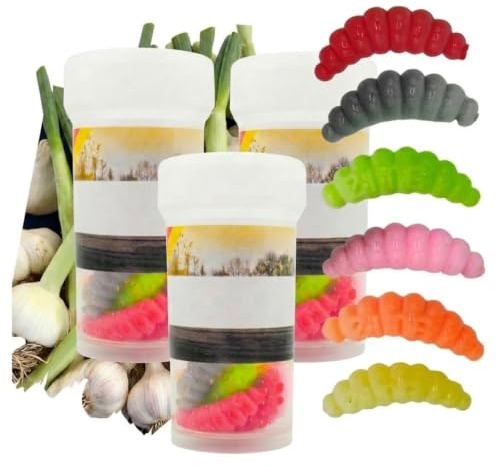 Zite Fishing Mighty Mag Floating Edition - Auftreibende Forellen Gummiköder/Forellenköder Neuheiten - Künstliche Bienenmade (3X Schock Mix Knoblauch)