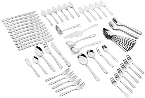 GRÄWE Besteckset für 12 Personen aus Edelstahl, Geschirrset, 68-teilig Set, nickelfrei, rostfrei, handpoliert, spülmaschinengeeignet - Serie Salzburg