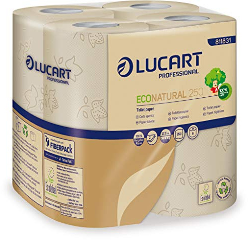 EcoNatural Toilettenpapier 2-lagig, Havanna, 64 Rollen (250 Blatt/Rolle)