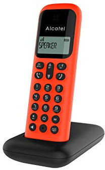 Alcatel D285 solo Nero e Rosso. Telefono senza fili Dect mani libere. Schermo confortevole