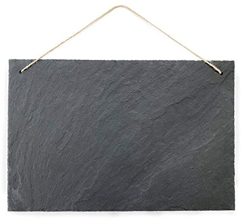 Schiefertafel Kreidetafel zum beschriften und aufhängen Vintage Deko Schieferplatte für Küche, Garten, Tisch 30x20 cm groß quer