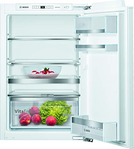 Bosch KIR21AFF0 Serie 6 Einbau-Kühlschrank, 88 x 56 cm Nische, 144 L, Flachscharnier, Made in Germany, VitaFresh plus 2x längere Frische, LED-Beleuchtung gleichmäßige Ausleuchtung