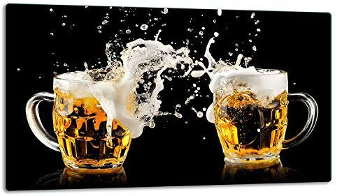 TMK ArtDeko – Schneidebrett Glas – Glasschneidebrett für die Küche 52x30 cm – Robust, Hygienisch & Rutschfest – Glas Schneidebrett – Zusätzliche Arbeitsfläche – Vielseitige Nutzung