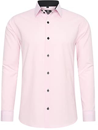 Rusty Neal Chemise pour homme - Coupe ajustée - Manches longues - Stretch - Gris - Col Kent - Chemise d'affaires - Chemise de loisirs - Taille M